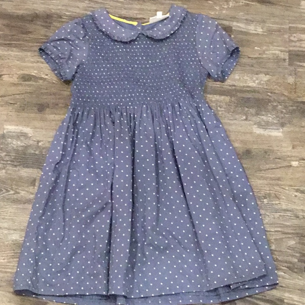 Girls blue polka dotted dress